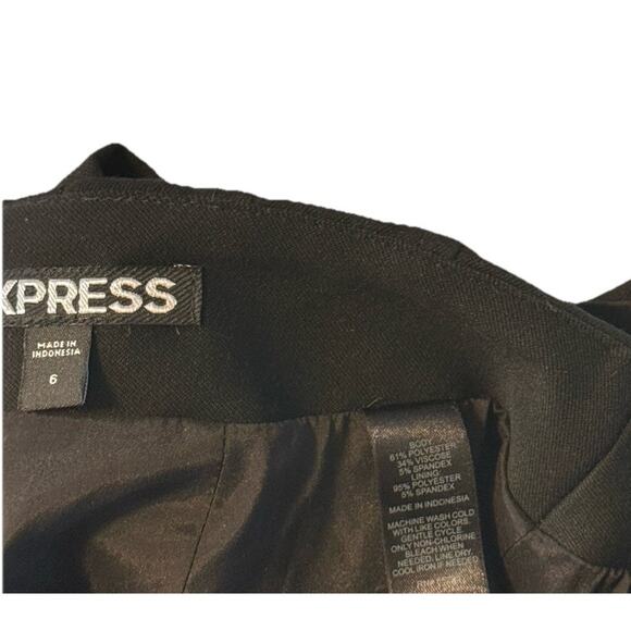 Express Seamed Pencil Skirt Sz 6 Black Short Knee Length Work Career Business - Picture 5 of 5